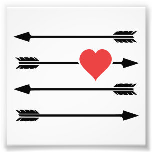 Impression Photo Coeur de Saint-Valentin de la flèche du cupidon
