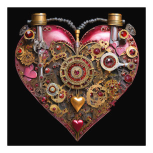 Impression Photo Cœur de Streampunk Rubis Saint-Valentin