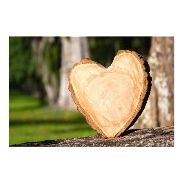 Impression Photo coeur en bois (Devant)