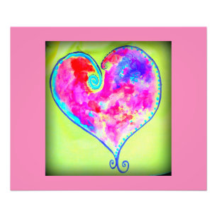 Impression Photo coeur rose tourbillonnant