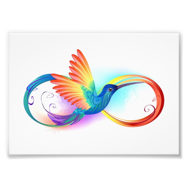 Impression Photo Colibri arc-en-ciel avec symbole Infinity (Devant)
