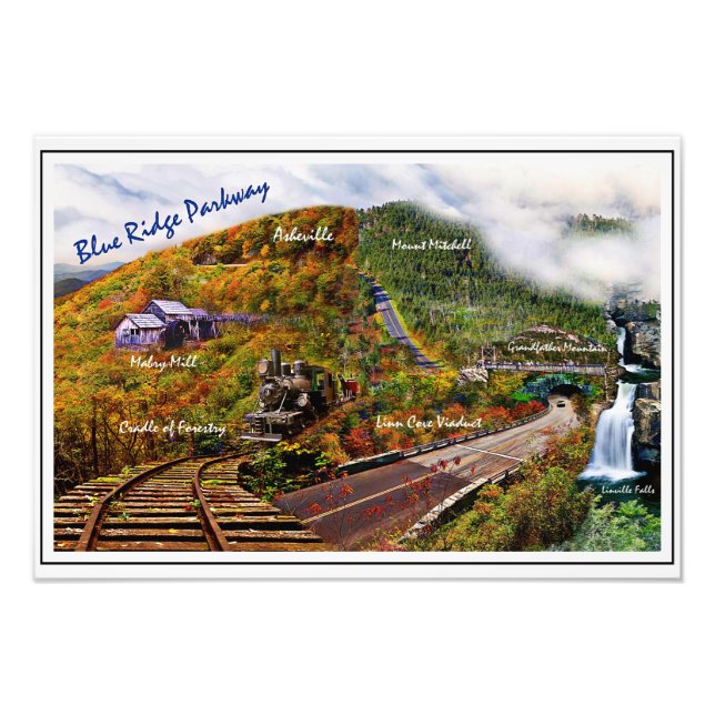 Impression Photo Collage Blue Ridge Parkway (Devant)