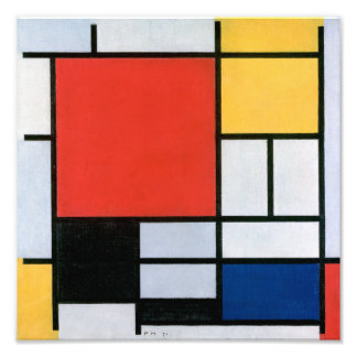 Impression Photo Composition Rouge, Jaune, Bleu, Noir | Mondriaan |