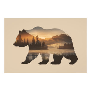 Impression Photo Conception de silhouette d'ours avec vue sur couch
