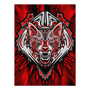Impression Photo Conception de totem tribal Haida Loup