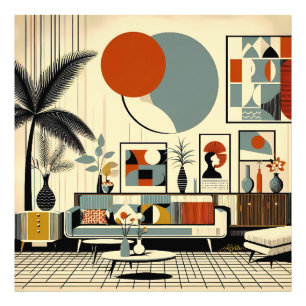 Impression Photo Conception d'intérieur de milieu de siècle Eclipse