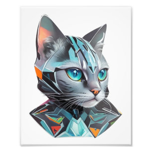 Impression Photo Conception géométrique futuriste des chats