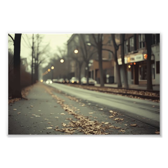 Impression Photo Conception routière du centre-ville d'automne (Devant)