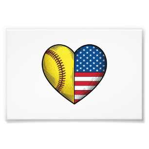 Impression Photo Conception vectorielle vintage de softball USA dra