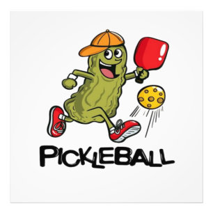 Impression Photo Concombre drôle jouant au pickleball 