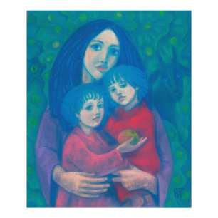 Impression Photo Conte de fées de nuit, mère & enfants art journée 