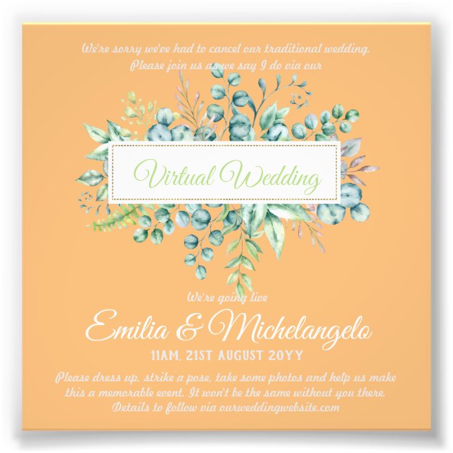 Impression Photo Conversation vidéo Mariage virtuel Invitations en  (Devant)