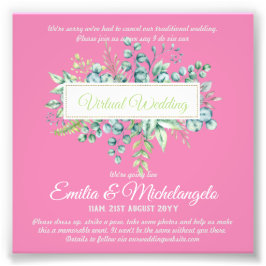 Impression Photo Conversation vidéo Mariage virtuel Invitations en 