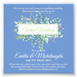 Impression Photo Conversation vidéo Mariage virtuel Invitations en 