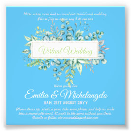 Impression Photo Conversation vidéo Mariage virtuel Invitations en 