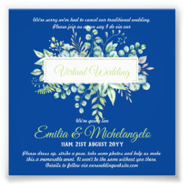 Impression Photo Conversation vidéo Mariage virtuel Invitations en 