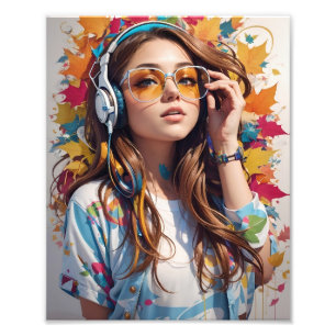 Impression Photo Cool art artistique ai art d'une fille avec la pei