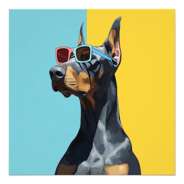 Impression Photo Cool Doberman with sunglasses (Devant)