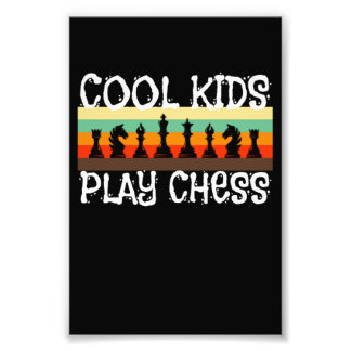 Impression Photo Cool Enfants Jouer aux échecs Joueur d'échecs jeu