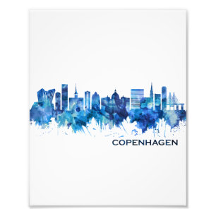 Impression Photo Copenhague Danemark Skyline Blue