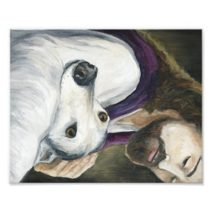Impression Photo Copie d'art de chien de Jésus et de lévrier