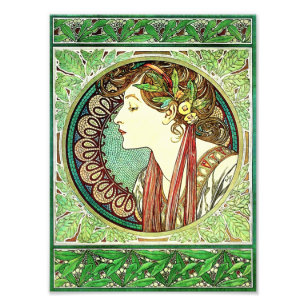 Impression Photo Copie de laurier d'Alphonse Mucha