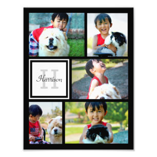Impression Photo Copie de monogramme de collage de photo, cinq