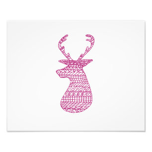 IMPRESSION PHOTO COPIE TRIBALE DE CERFS COMMUNS DE HIPPIE - ROSE