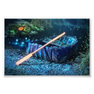 Impression Photo Coracle gallois enchanté - Art bioluminescent
