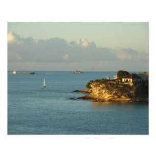 Impression Photo Côte d'Antiguan Beau paysage marin de l'île