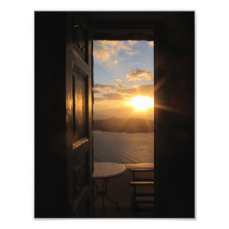 Impression Photo Coucher de soleil à Santorin