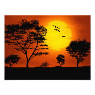 Impression Photo Coucher de soleil africain