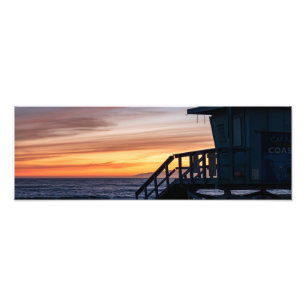 Impression Photo Coucher de soleil de l'heure d'or - Venice Beach, 