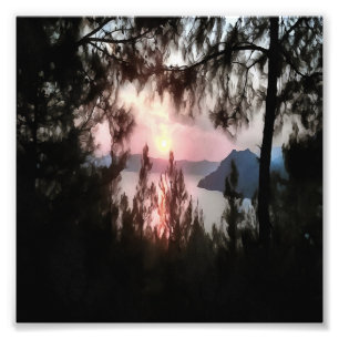 Impression Photo Coucher De Soleil De Marmaris Encadré De Palmiers 