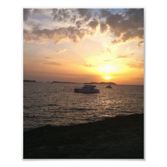 Impression Photo Coucher de soleil d'Ibiza (Devant)