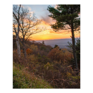 Impression Photo Coucher de soleil du parc national de Shenandoah