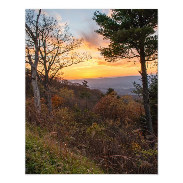 Impression Photo Coucher de soleil du parc national de Shenandoah (Devant)