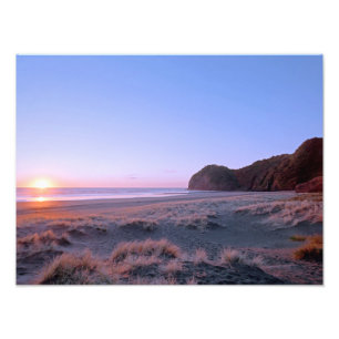 Impression Photo Coucher de soleil Piha Dunes NZ