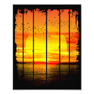 IMPRESSION PHOTO COUCHER DE SOLEIL SIMPLE SUR L'OCEAN