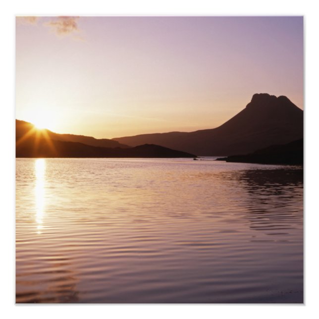 Impression Photo Coucher de soleil Stac Pollaidh Écosse (Devant)