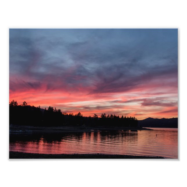 Impression Photo Coucher de soleil sur Big Bear Lake (Devant)