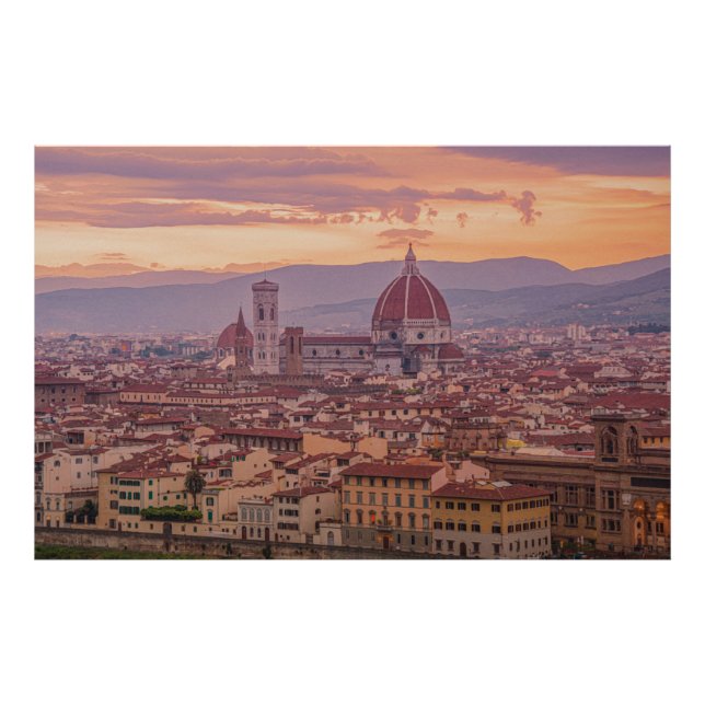 Impression Photo Coucher de soleil sur Florence, Italie (Devant)