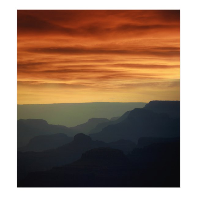 Impression Photo Coucher de soleil sur le Grand Canyon's Blues (Devant)