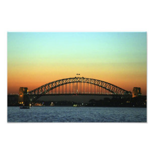 Impression Photo Coucher de soleil sur le pont du port de Sydney, A