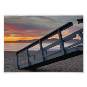 Impression Photo Coucher de soleil vibrant - Marina Del Rey, CA