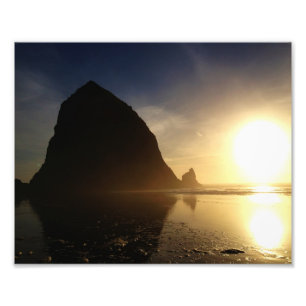 Impression Photo Coucher du soleil au-dessus de plage de canon,