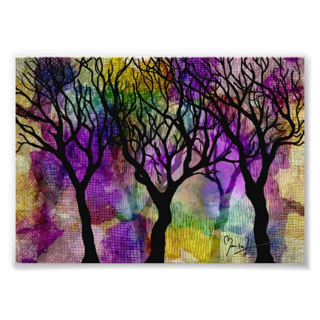 Impression Photo Couches d'arbres sur l'Arrière - plan Mica (Devant)