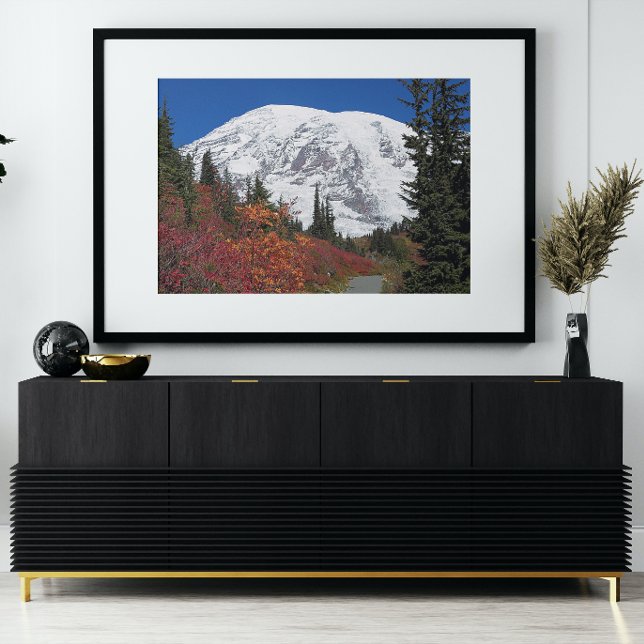 Impression Photo Couleur d'automne du sentier Mount Rainier Randonn (In Situ Framed)