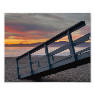 Impression Photo Couleur de coucher de soleil vif - Marina Del Rey,