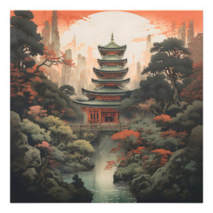 Impression Photo Couleurs Paysage Maison asiatique